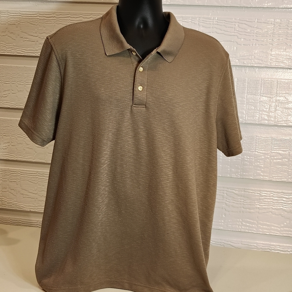 Tasso Elba Brown Polo Shirt W/ Sun Protection Men's XL